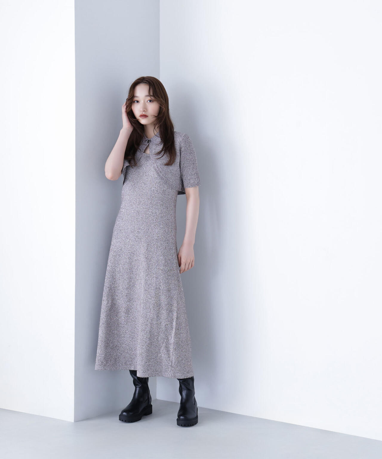 ショートボレロセットニットワンピース