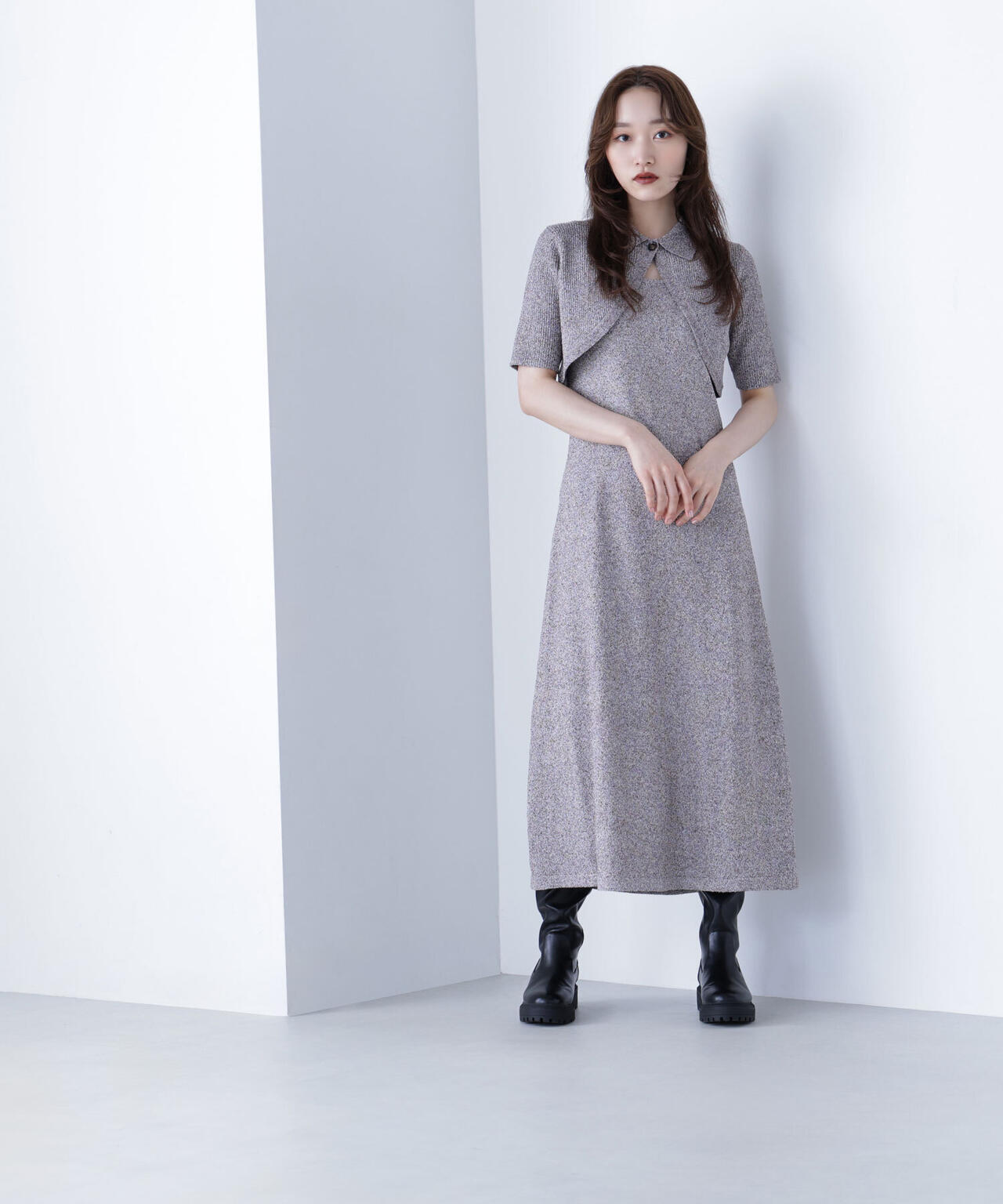 ショートボレロセットニットワンピース