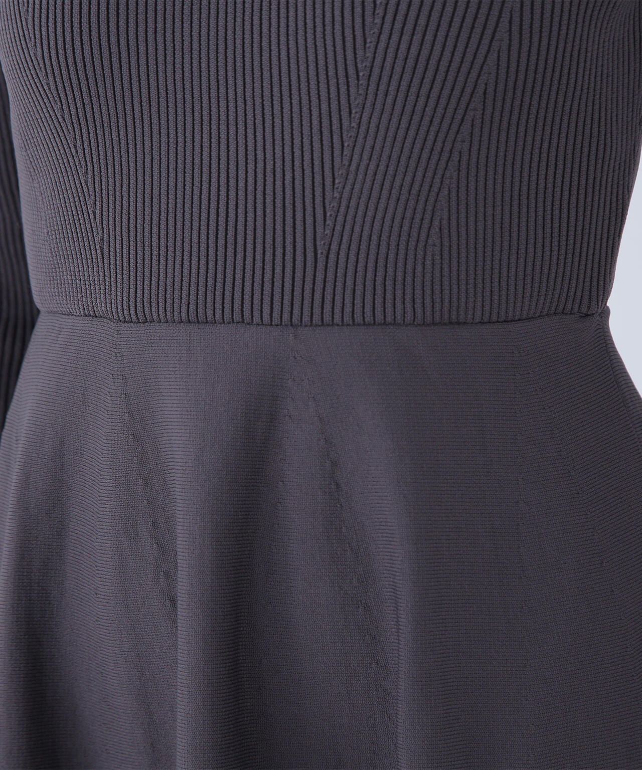 バイカラーハートネックニットワンピース