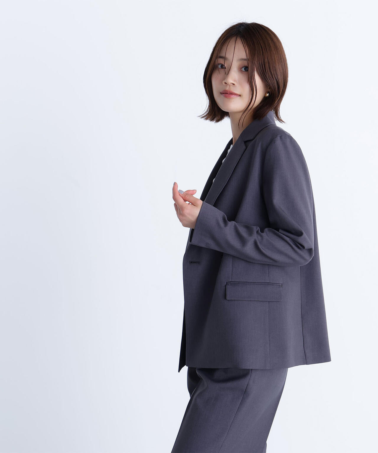 パウダリーツイルセットアップシリーズ ダブルテーラードジャケット