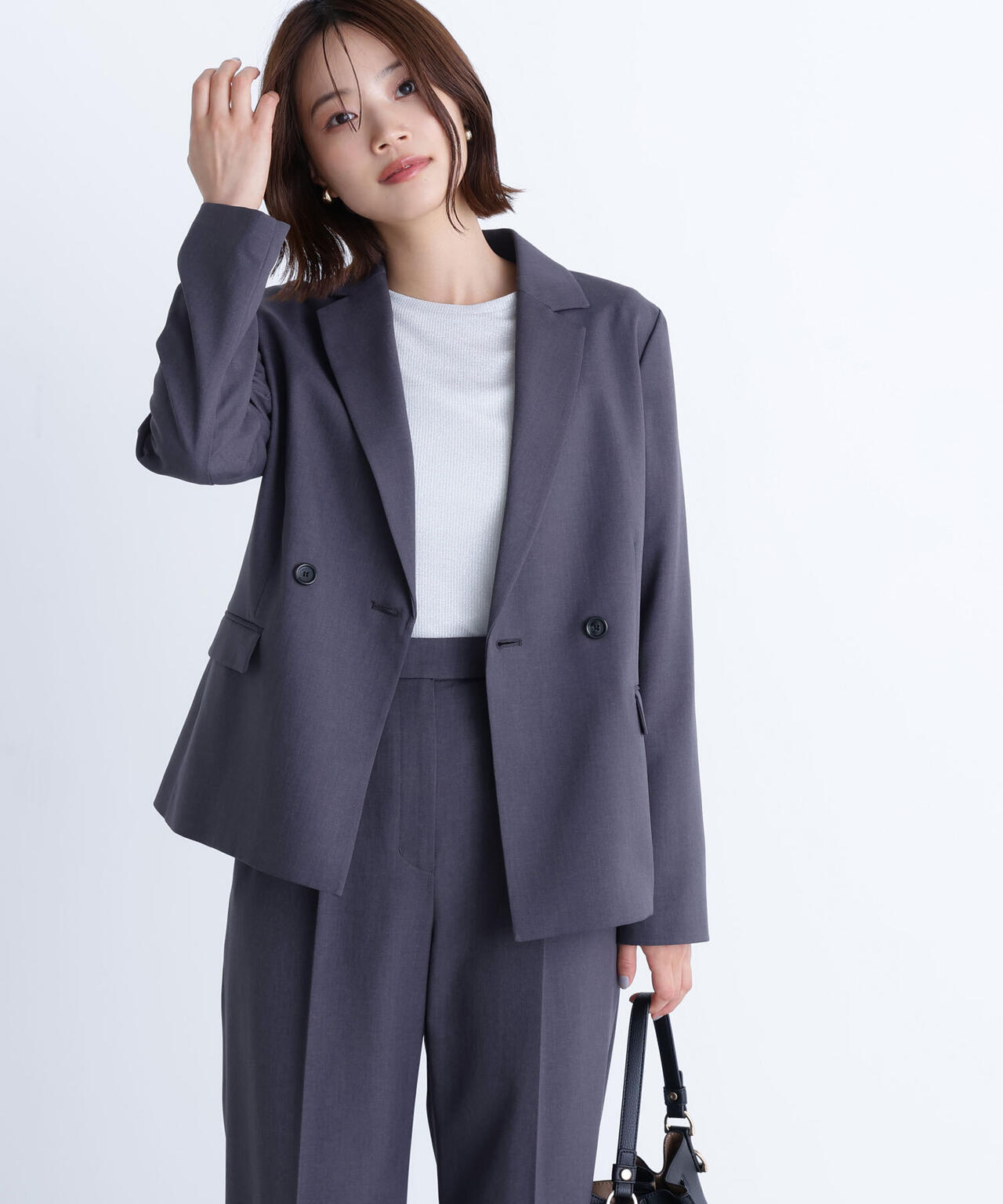 パウダリーツイルセットアップシリーズ ダブルテーラードジャケット