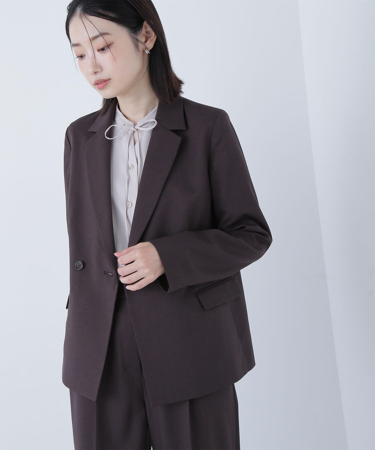 パウダリーツイルセットアップシリーズ ダブルテーラードジャケット