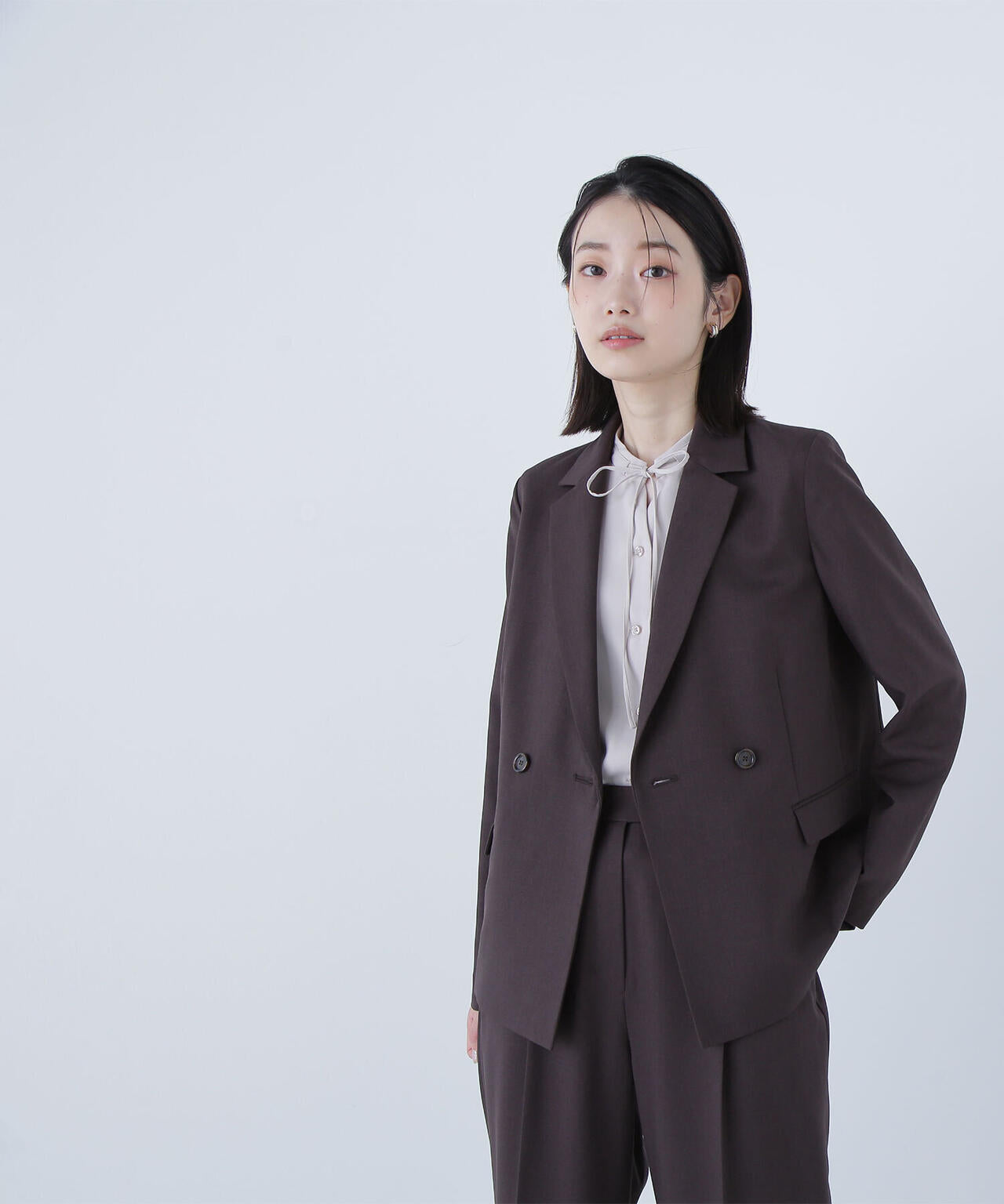 パウダリーツイルセットアップシリーズ ダブルテーラードジャケット