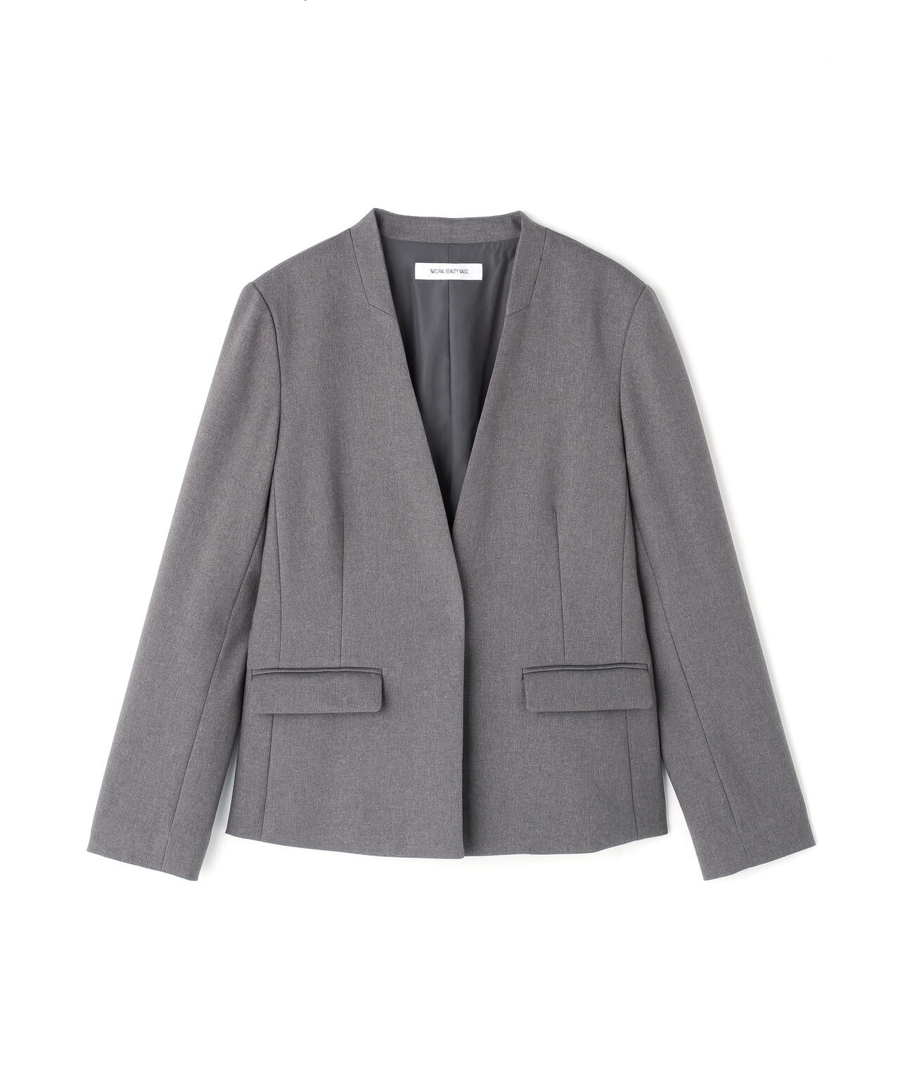 ウーステッドライクツイル SETUP ノーカラージャケット