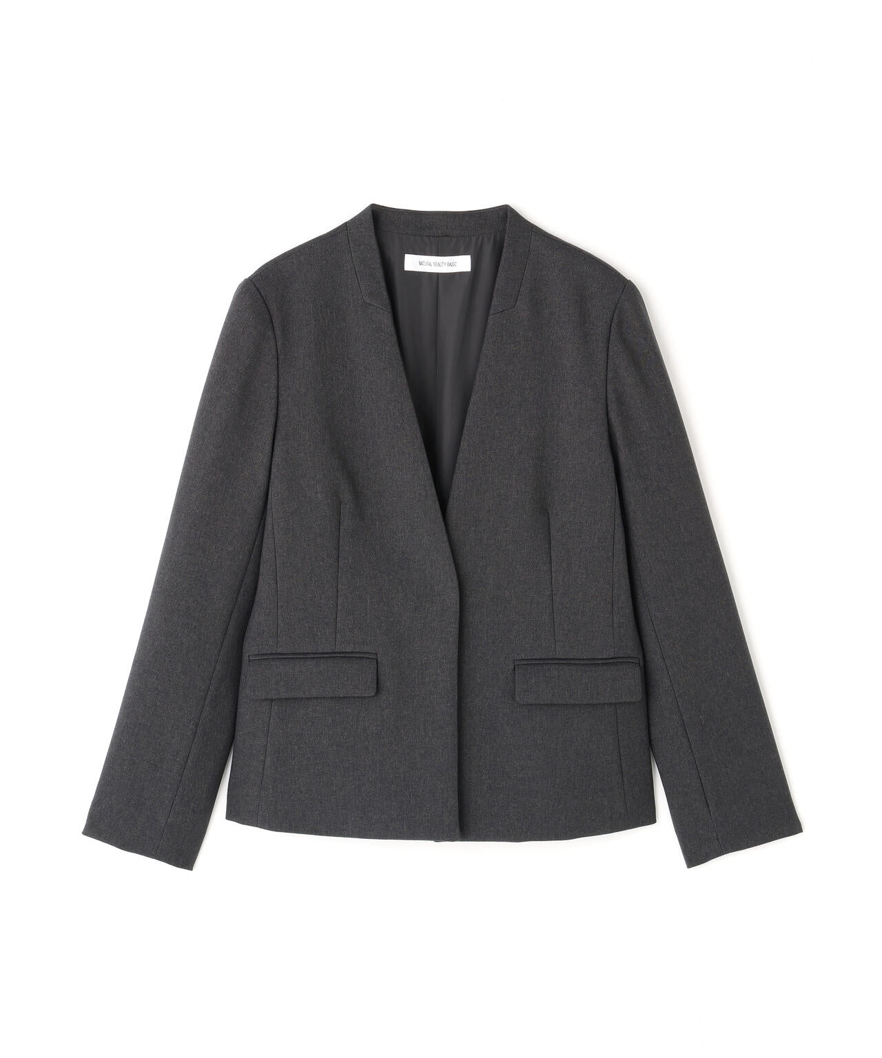 ウーステッドライクツイル SETUP ノーカラージャケット