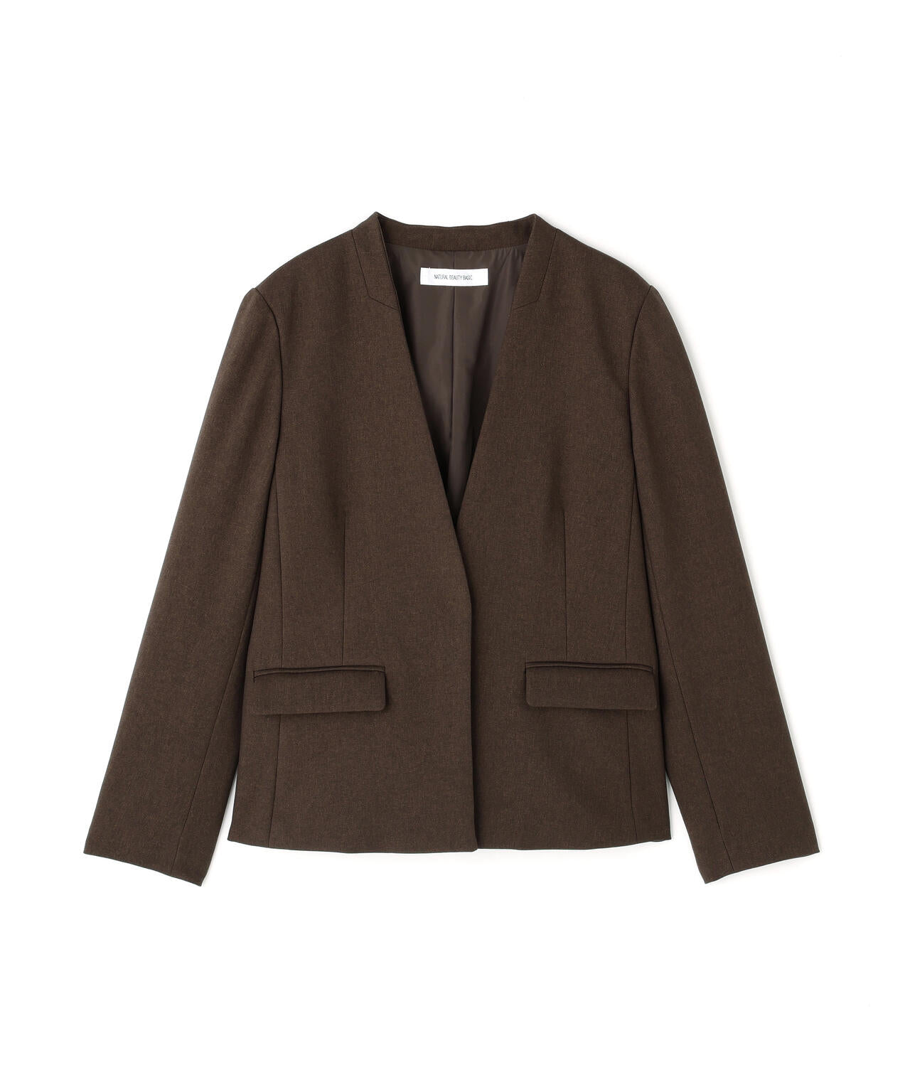 ウーステッドライクツイル SETUP ノーカラージャケット