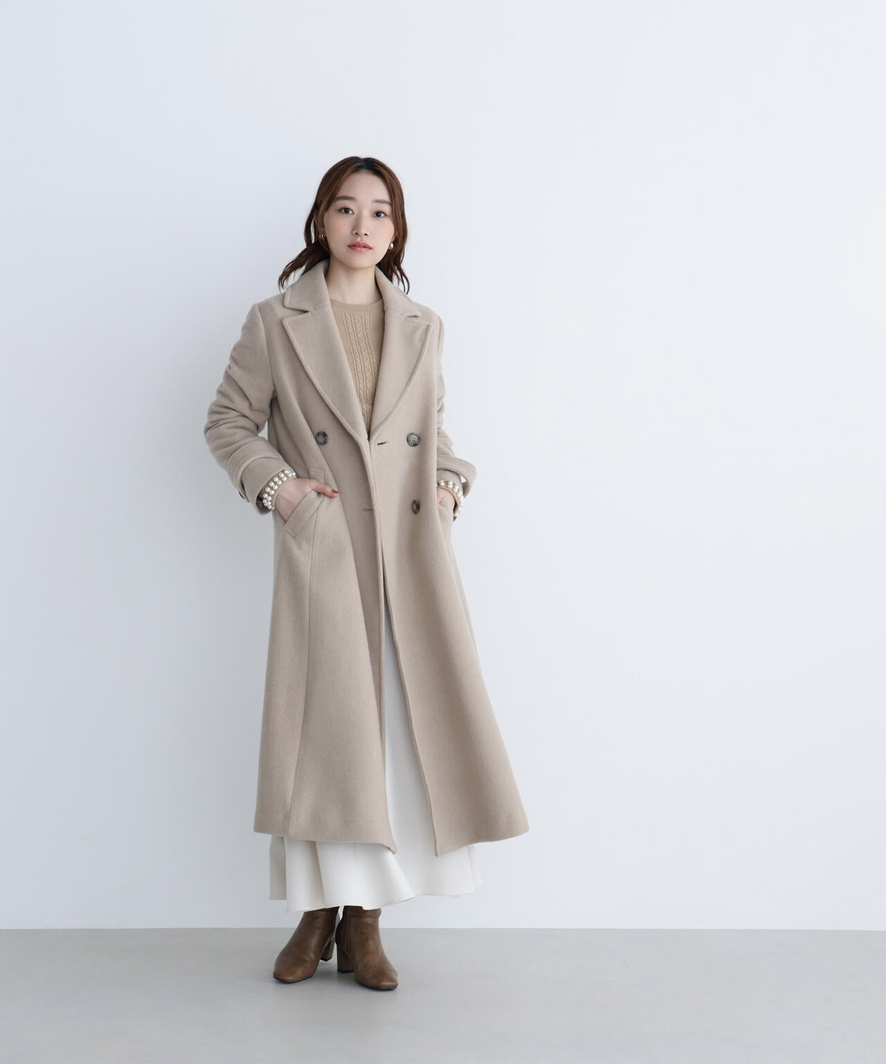 ビッグカラーダブルチェスターコート