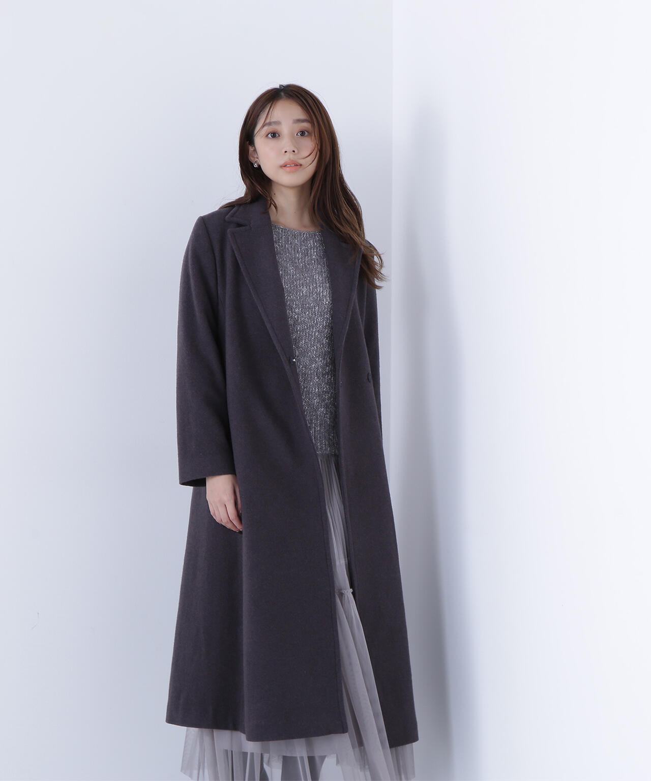 テーラーベルテッドロングコート