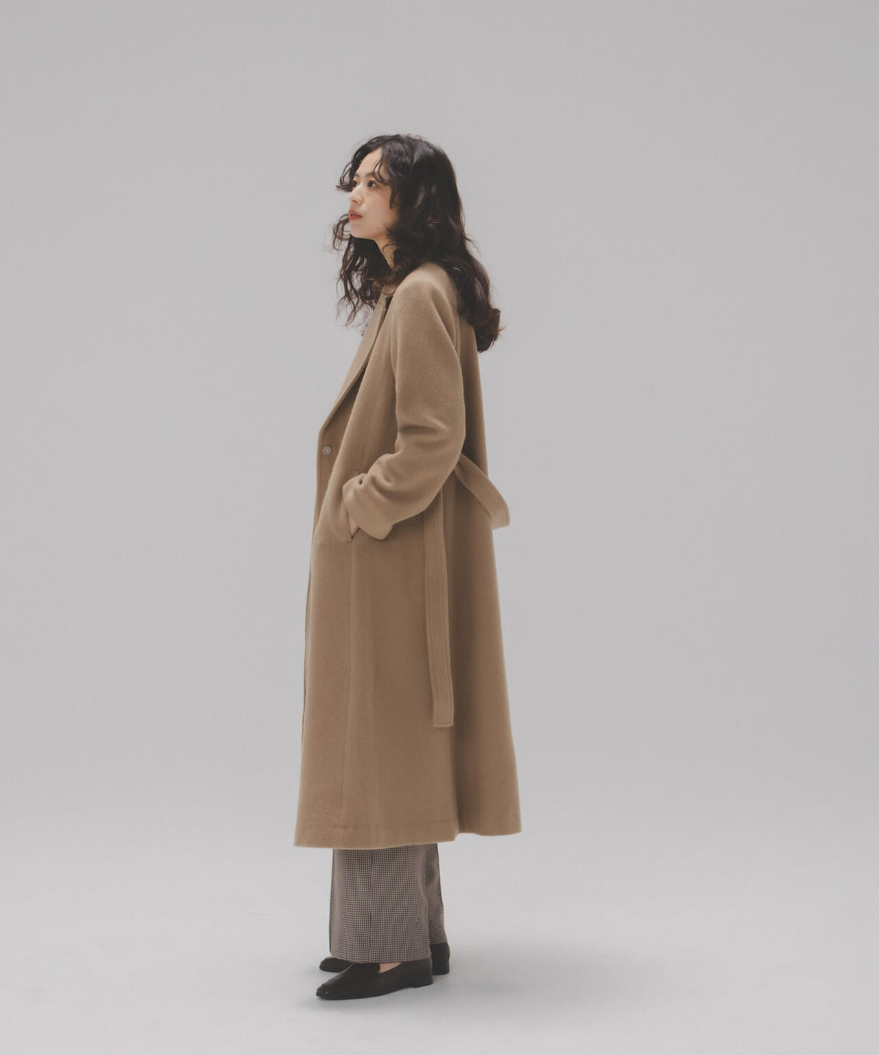 テーラーベルテッドロングコート