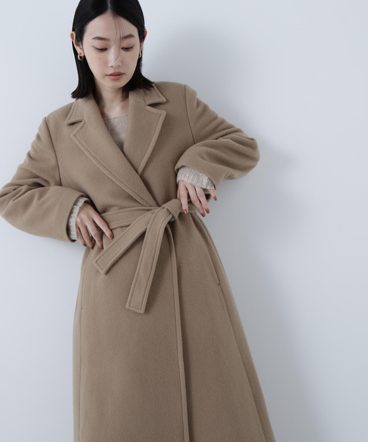 テーラーベルテッドロングコート