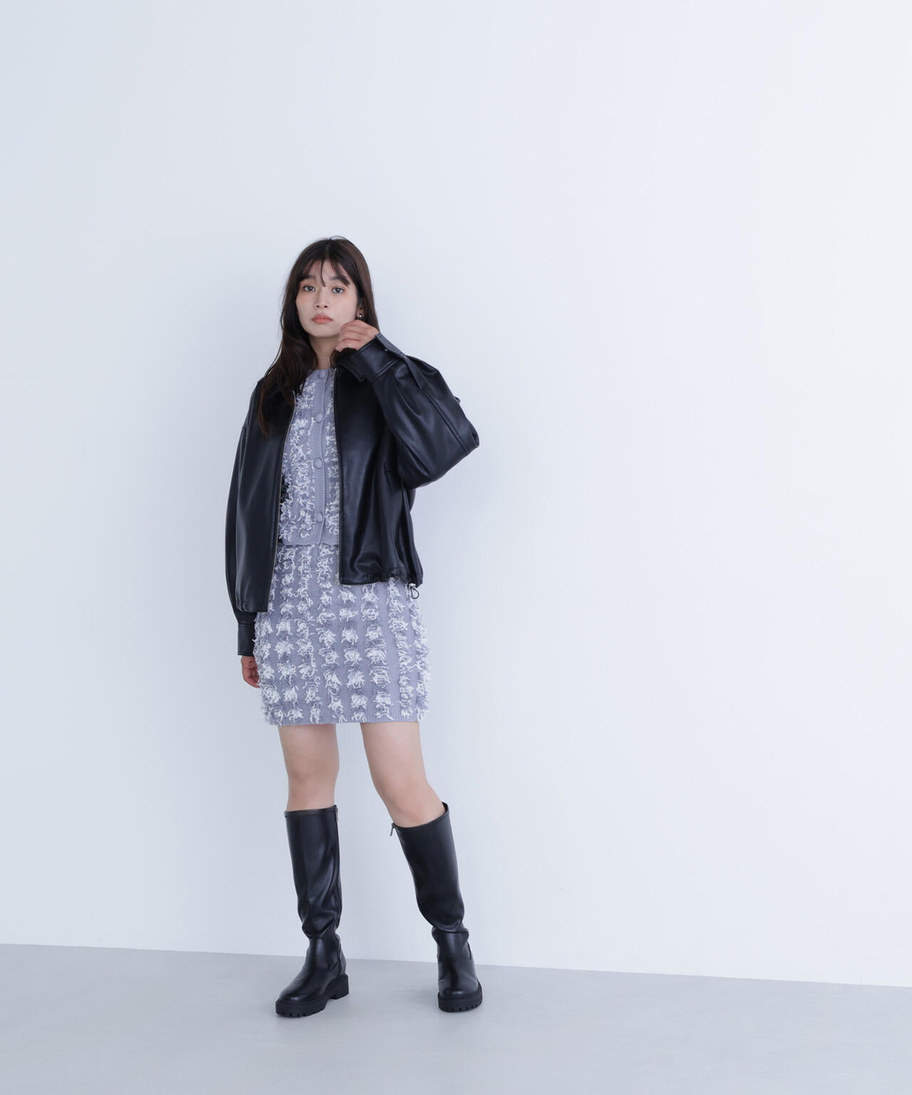 フェイクレザードロストブルゾン