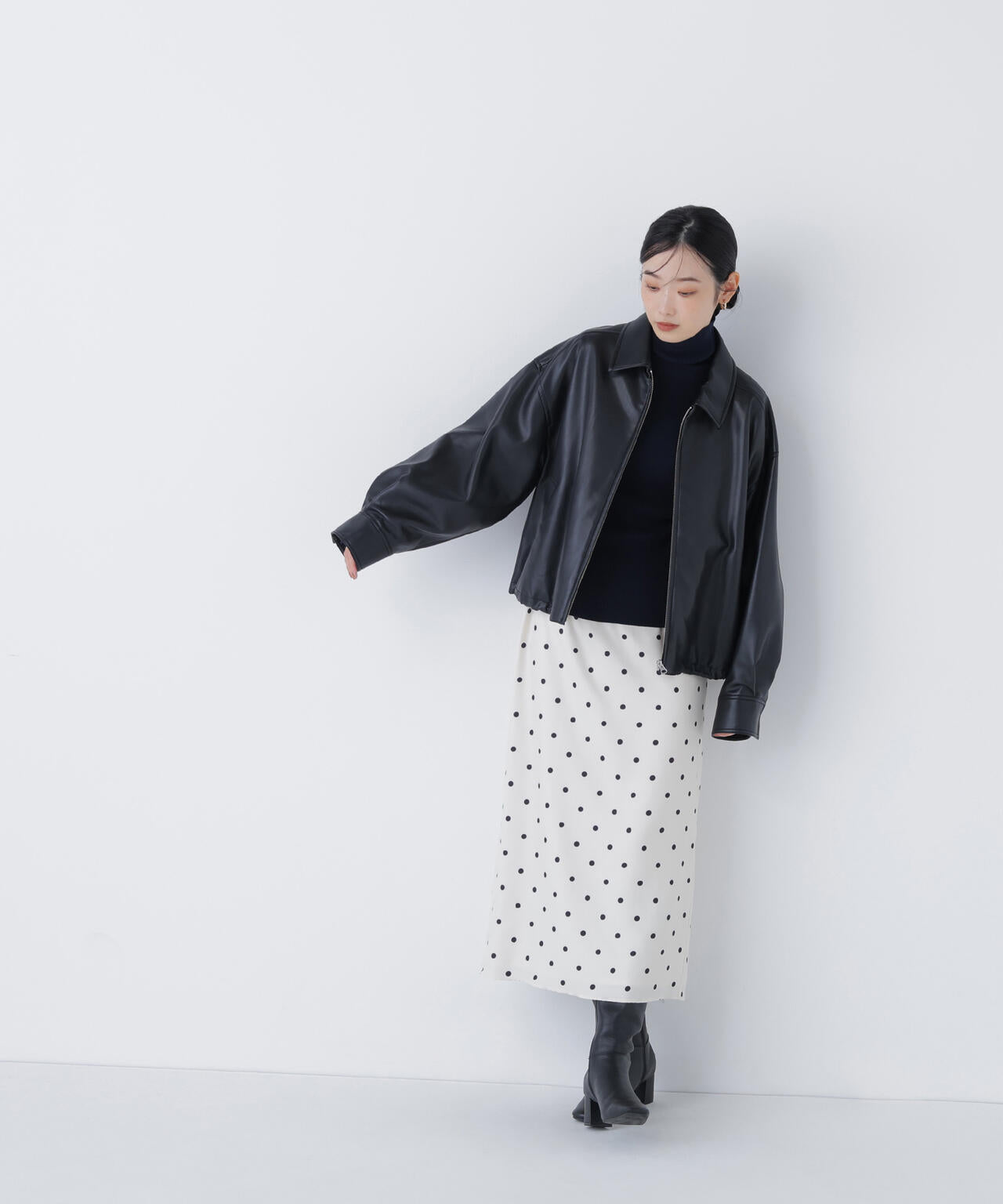 フェイクレザードロストブルゾン