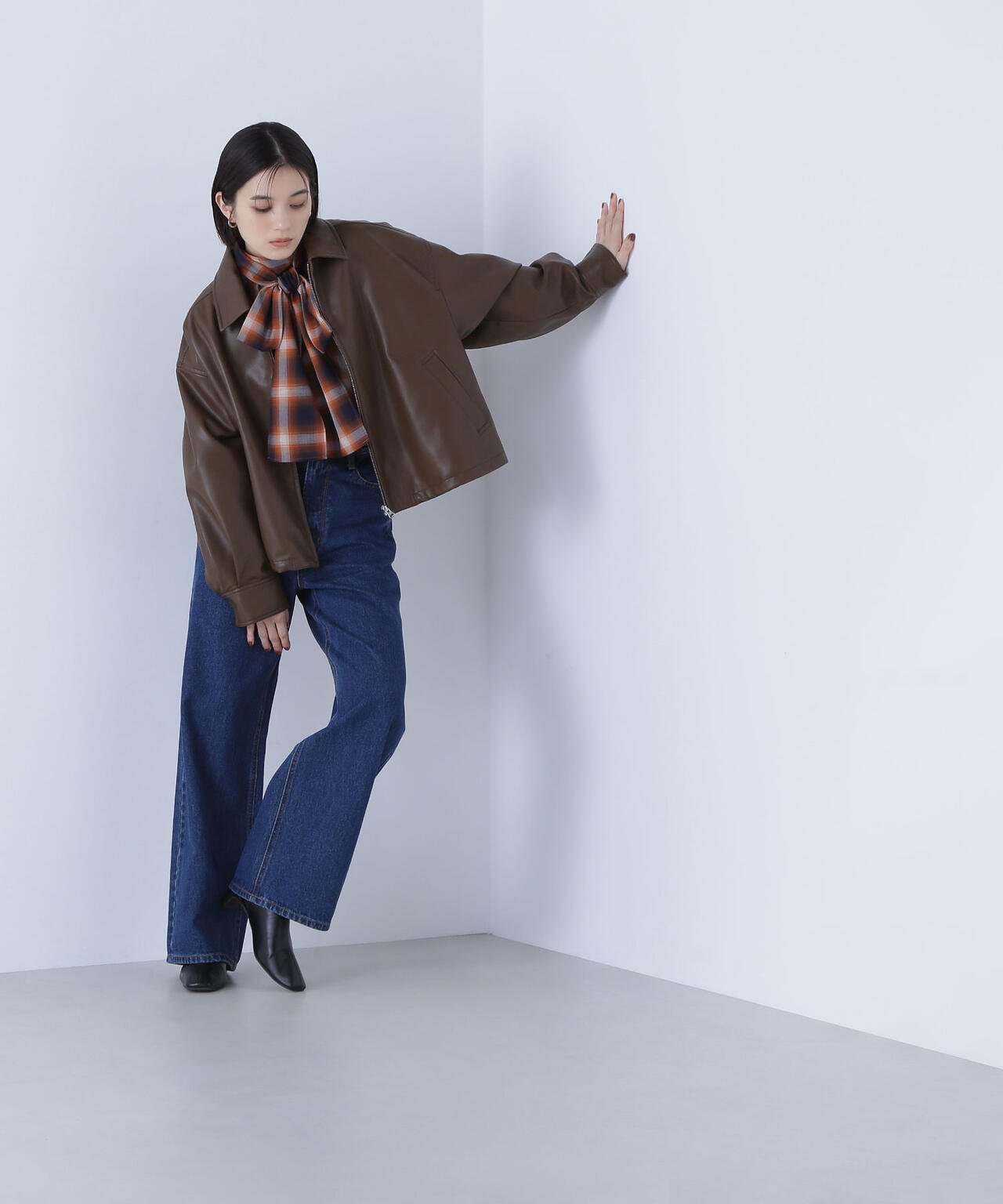 フェイクレザードロストブルゾン