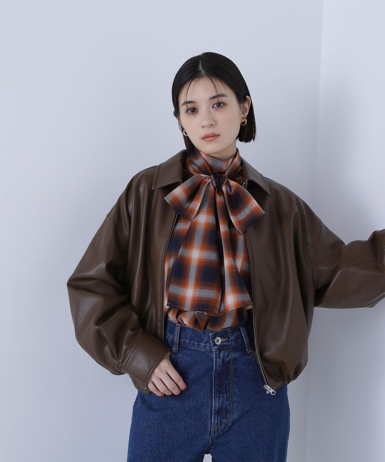 フェイクレザードロストブルゾン