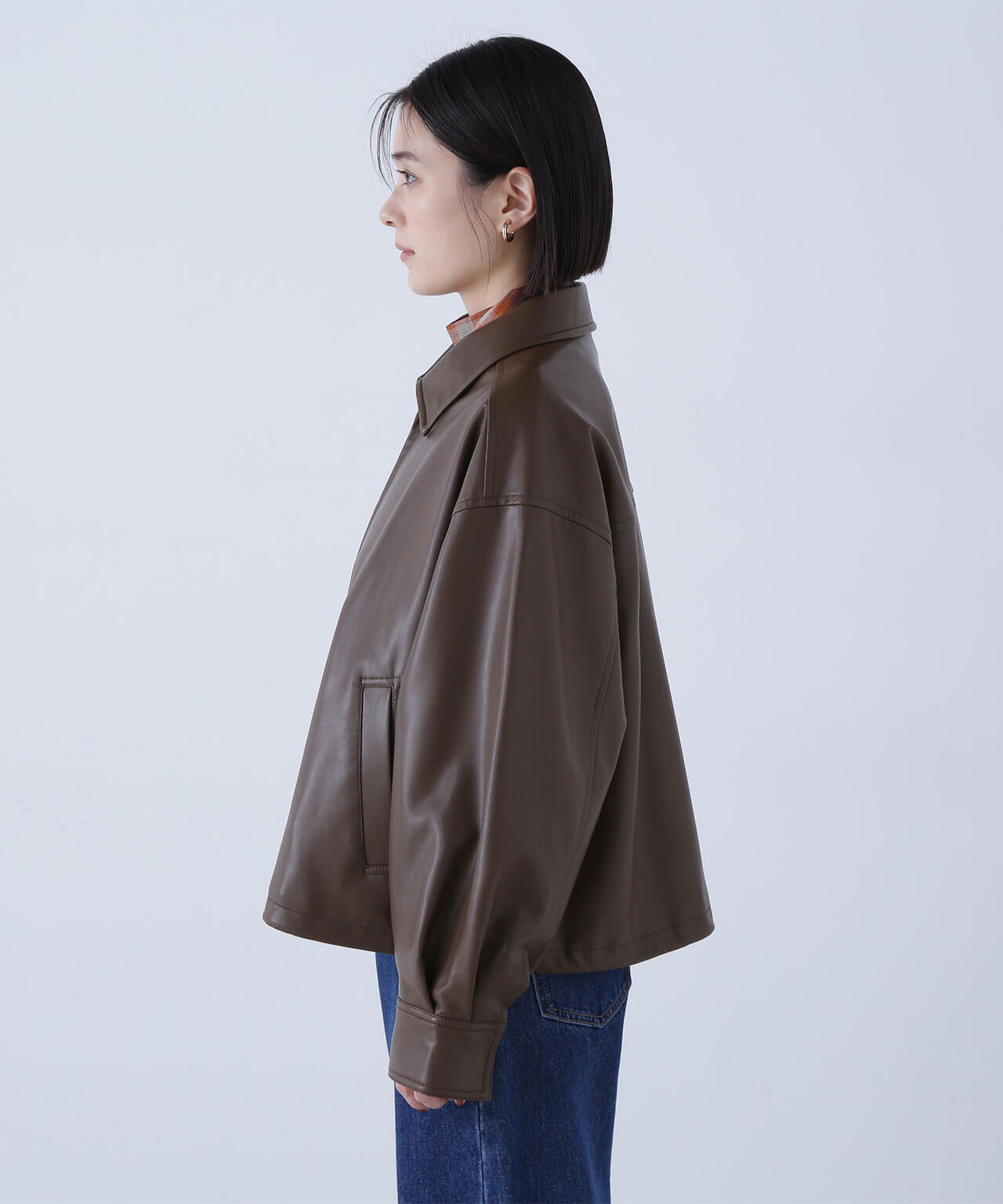 フェイクレザードロストブルゾン