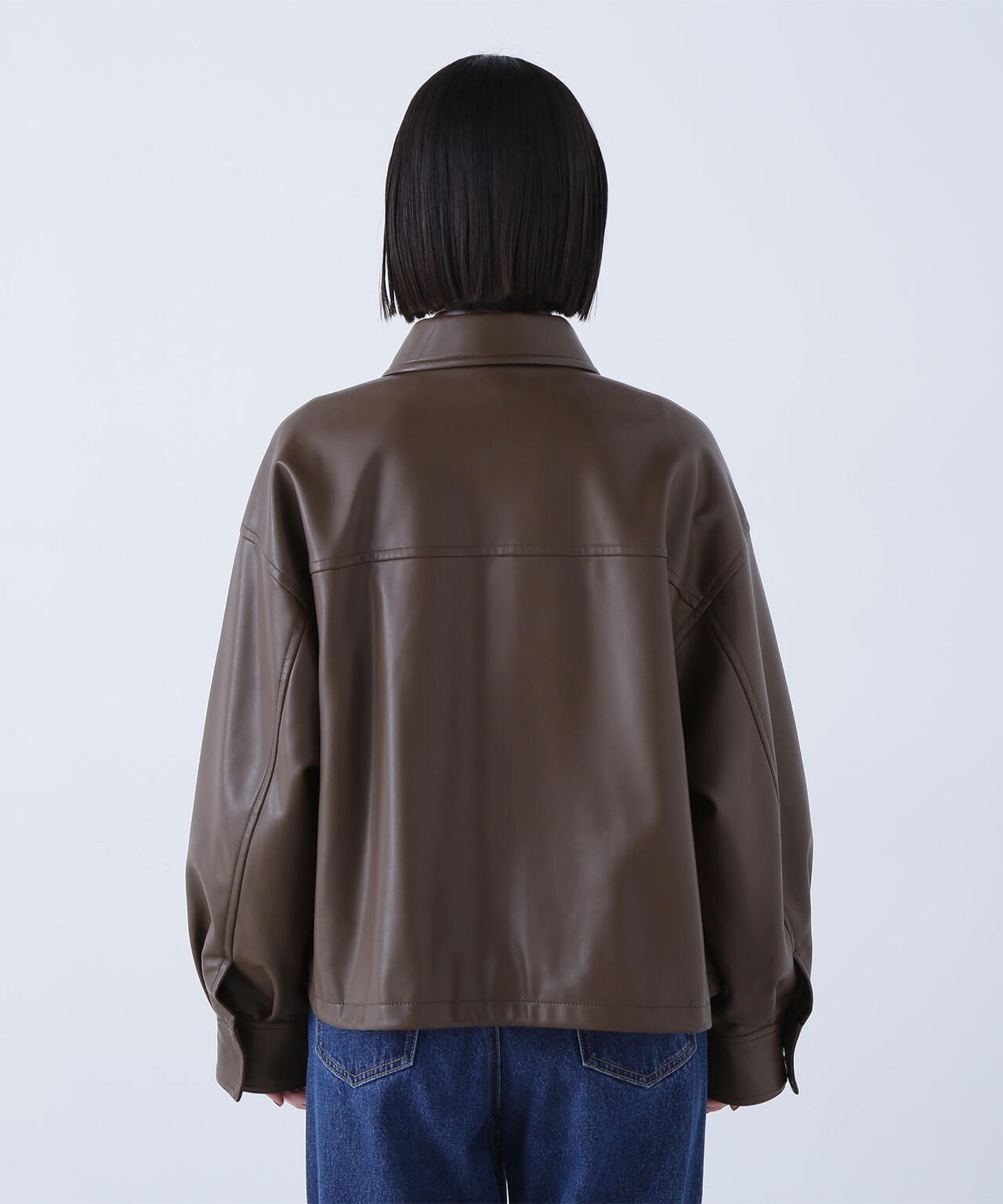フェイクレザードロストブルゾン