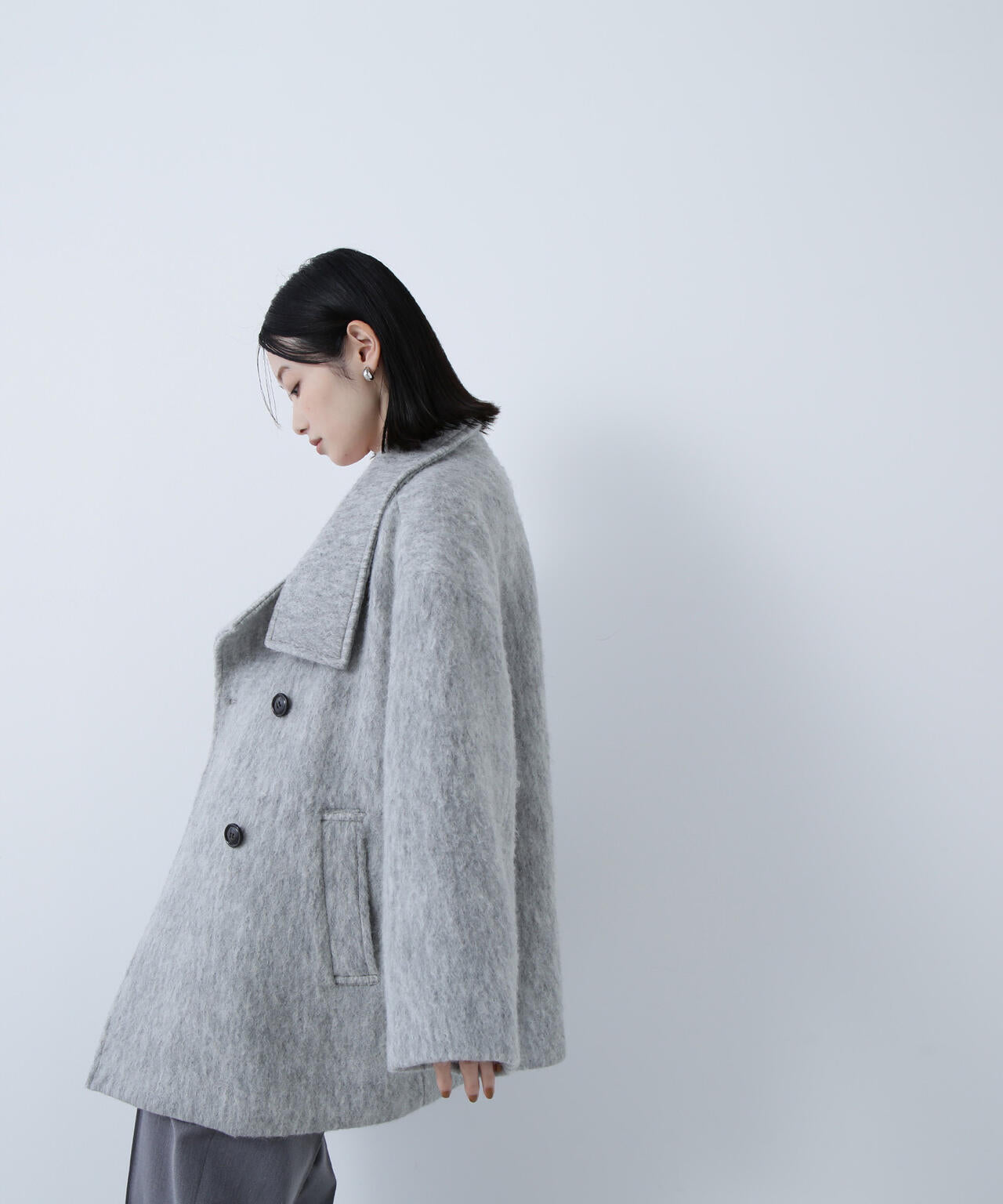 【Oggi掲載】スタンドネックシャギーミディコート