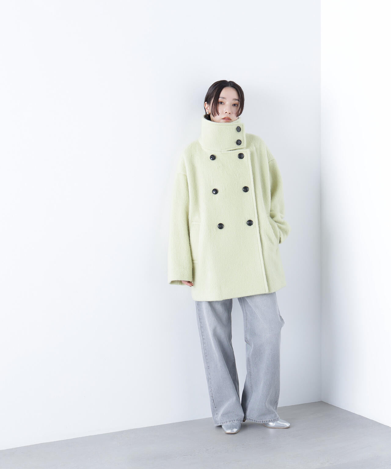 【Oggi掲載】スタンドネックシャギーミディコート