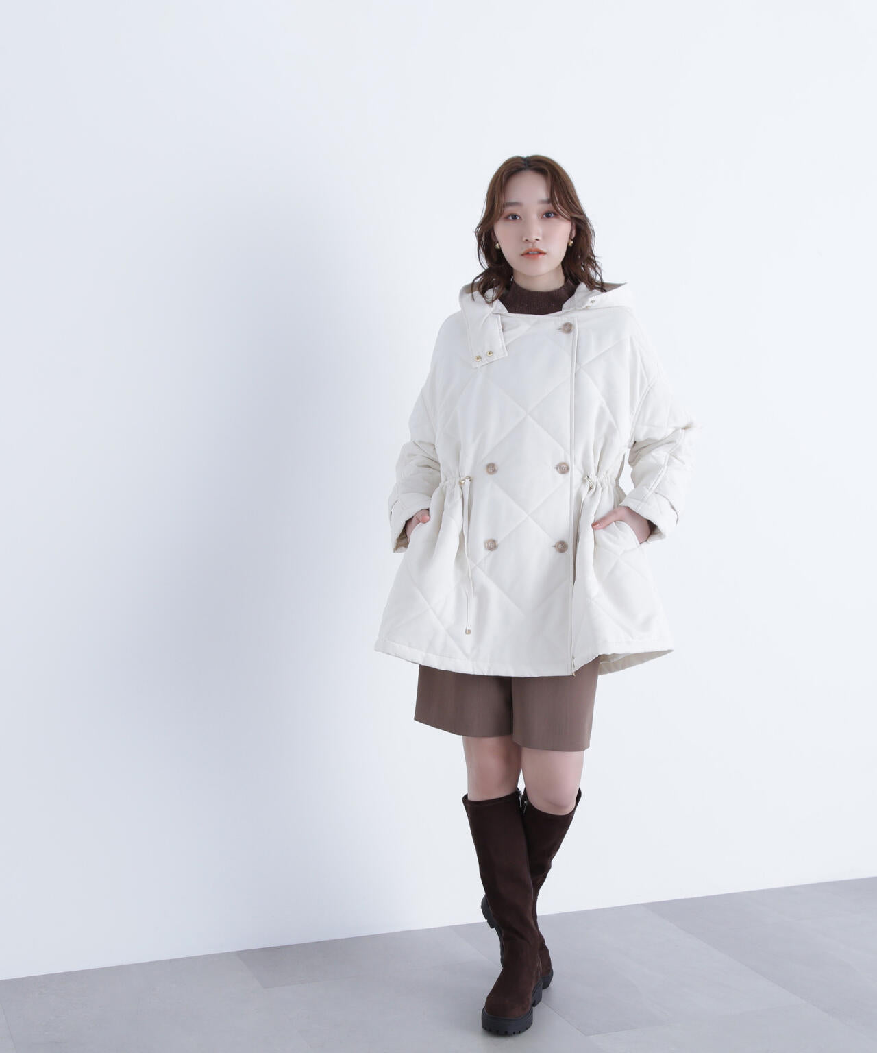 2wayダイヤキルティングブルゾン