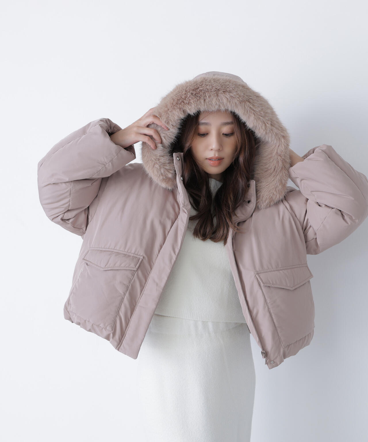 フードファーショートダウン