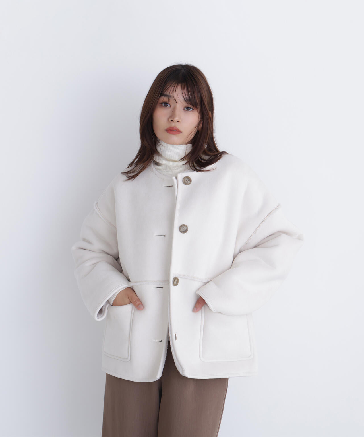 リバーシブルフェイクスウェードコート