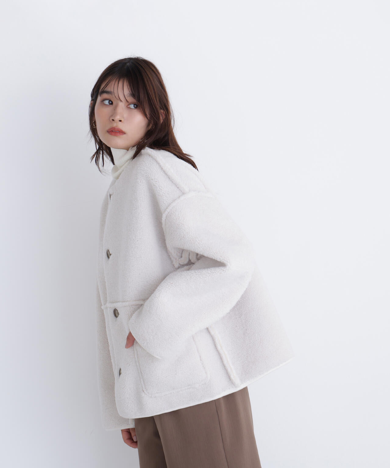 リバーシブルフェイクスウェードコート