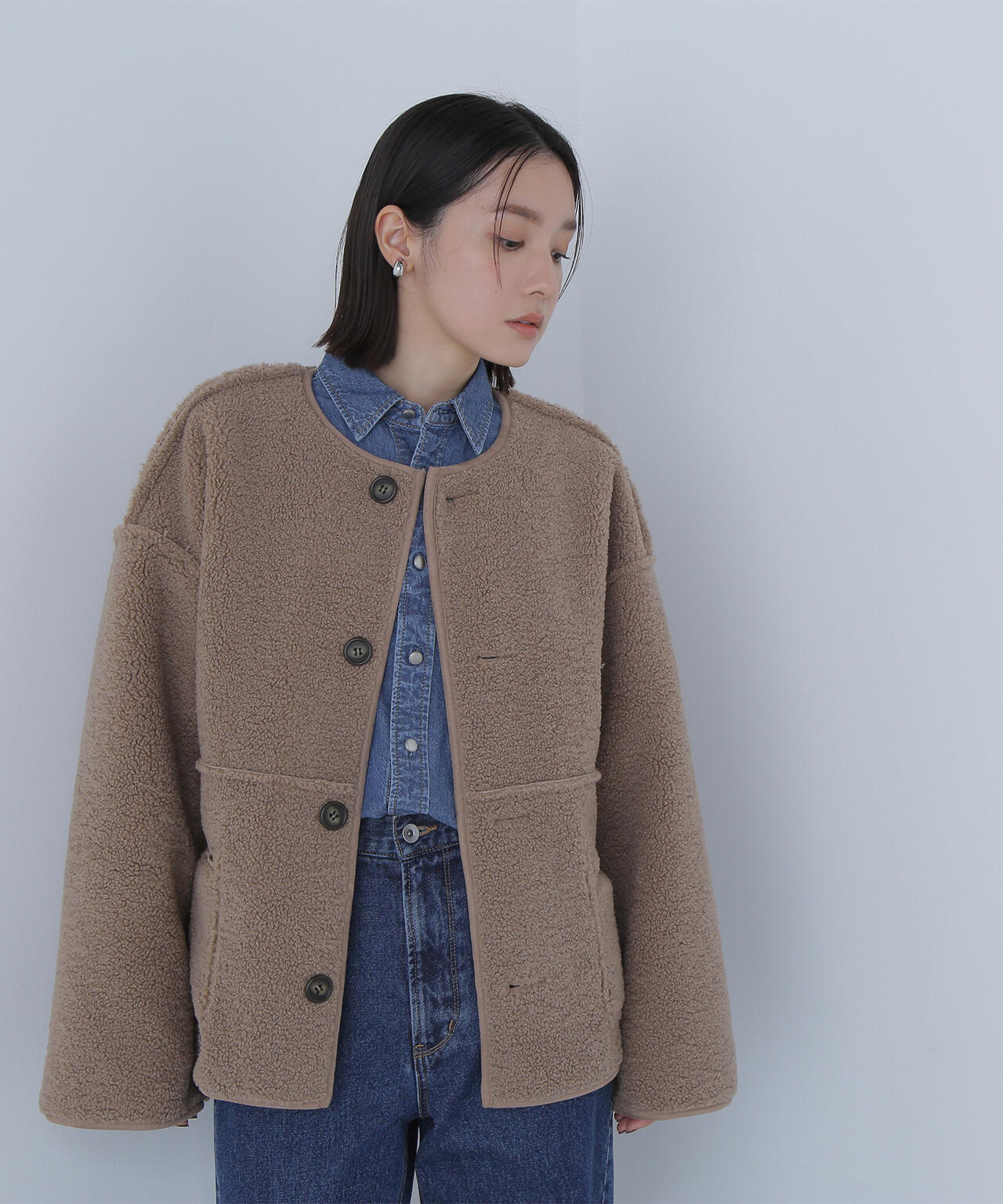 リバーシブルフェイクスウェードコート