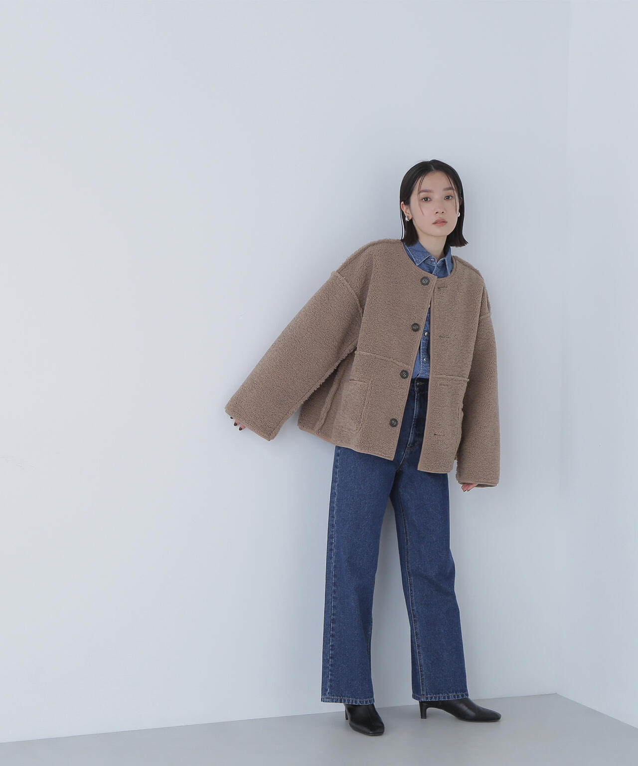 リバーシブルフェイクスウェードコート