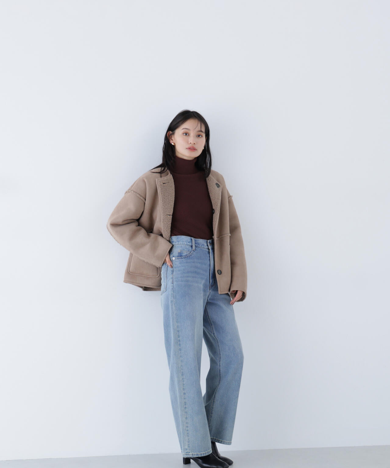 リバーシブルフェイクスウェードコート