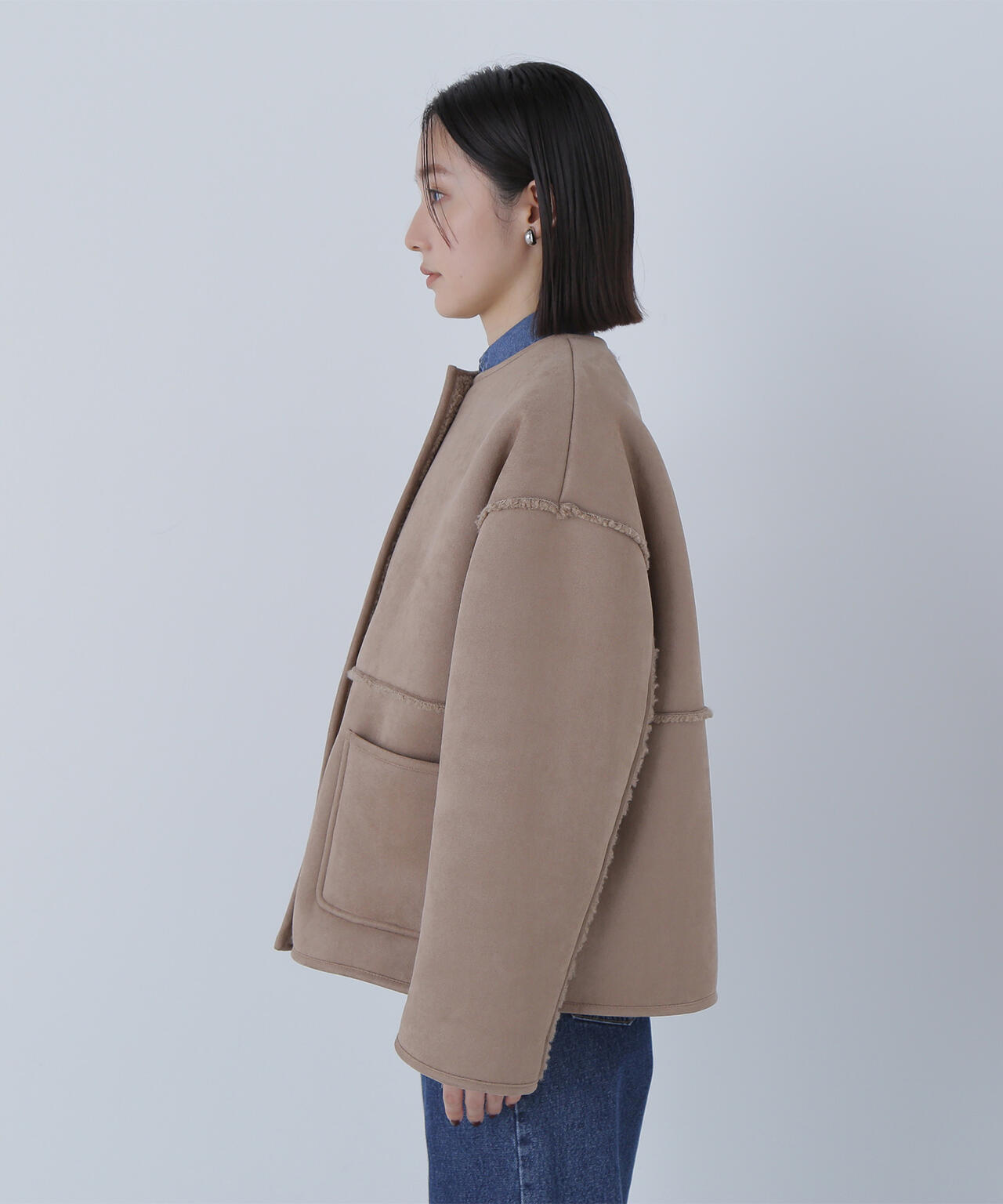 リバーシブルフェイクスウェードコート