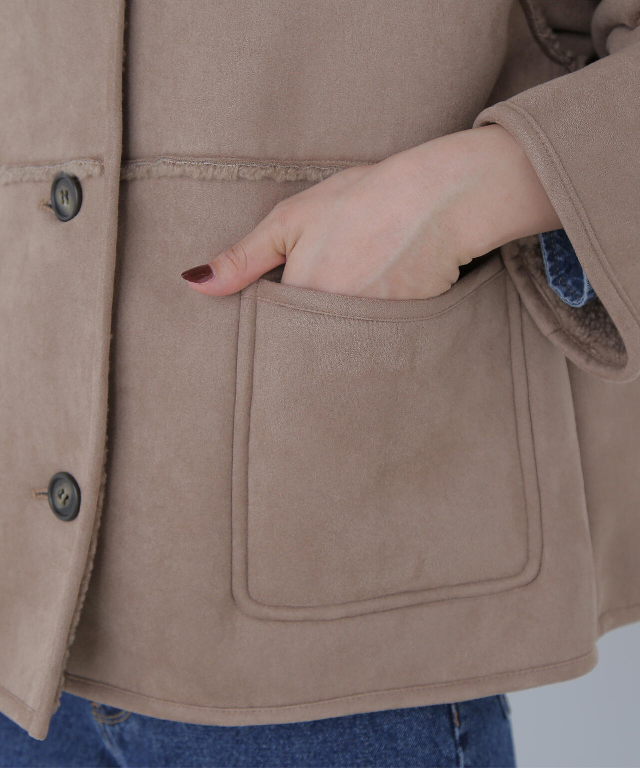 リバーシブルフェイクスウェードコート