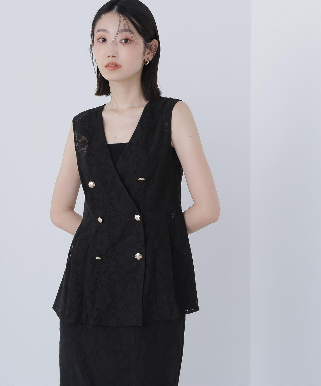 メッシュレース SETUP ジレ*