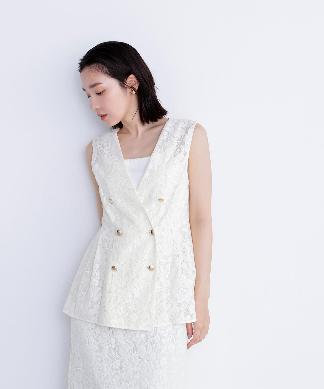 メッシュレース SETUP ジレ*