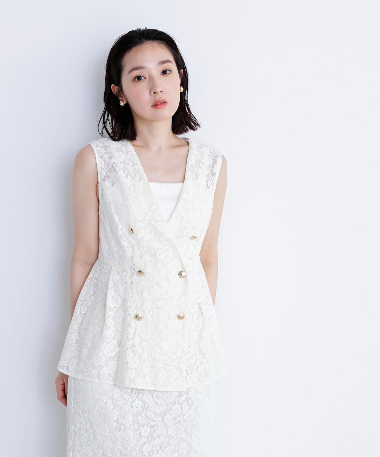 メッシュレース SETUP ジレ*