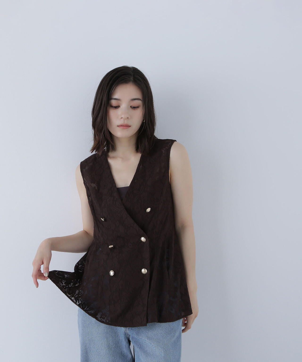 メッシュレース SETUP ジレ*