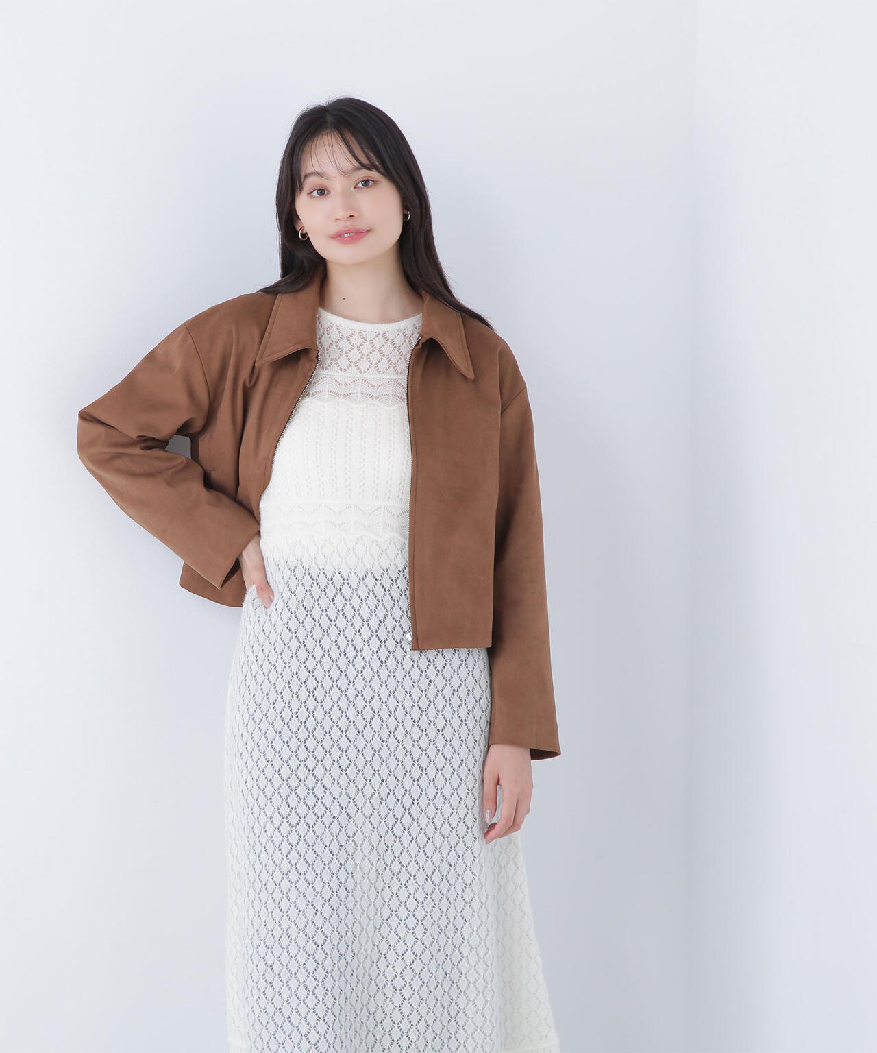 【Oggi掲載】ステンカラーフェイクスエードブルゾン