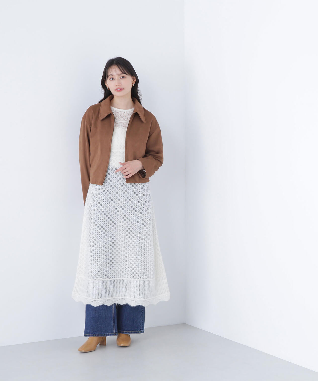 【Oggi掲載】ステンカラーフェイクスエードブルゾン