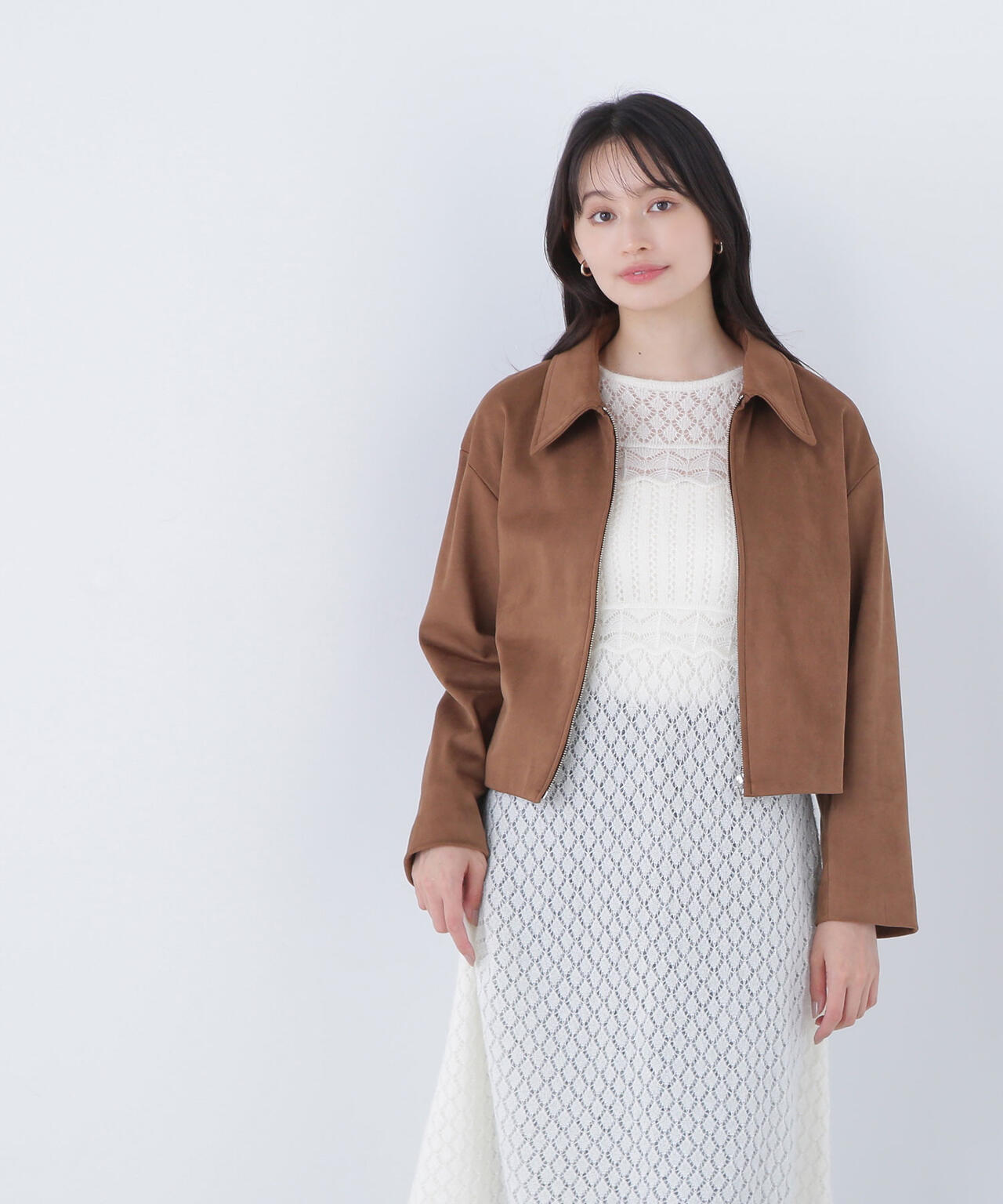 【Oggi掲載】ステンカラーフェイクスエードブルゾン