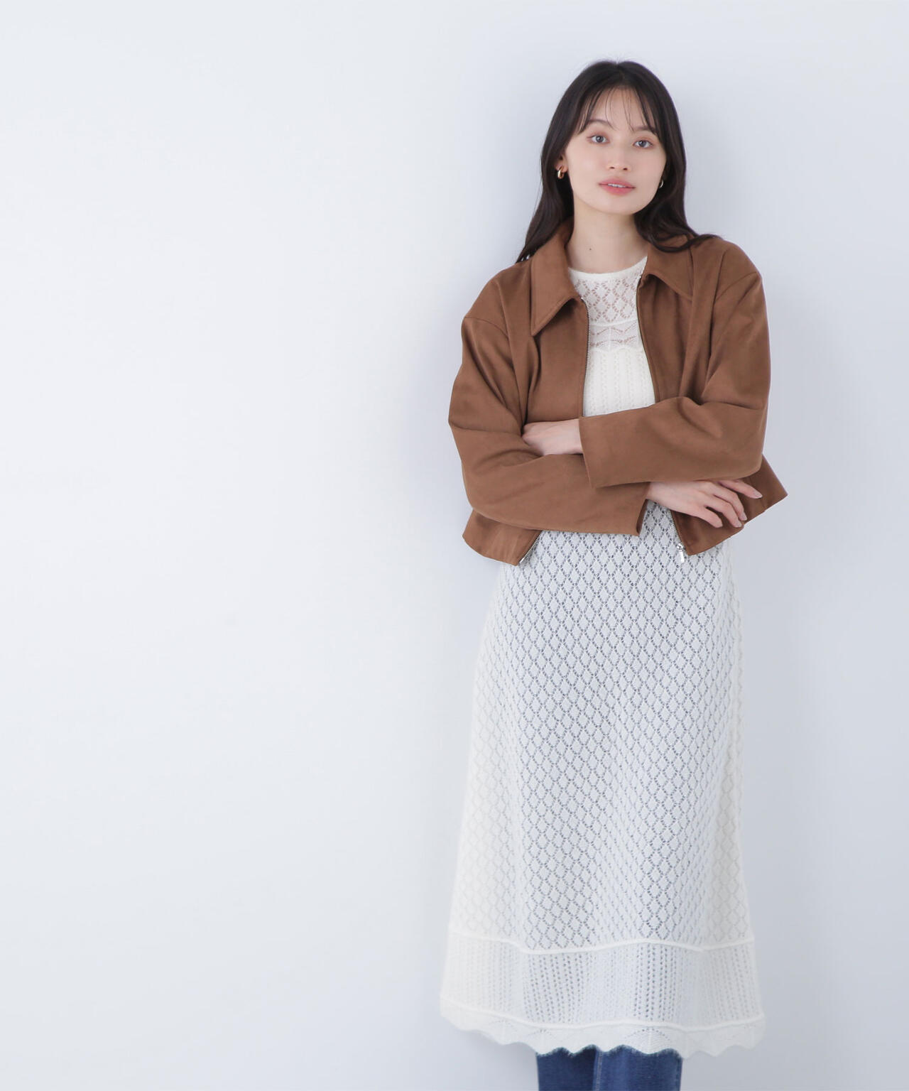 【Oggi掲載】ステンカラーフェイクスエードブルゾン