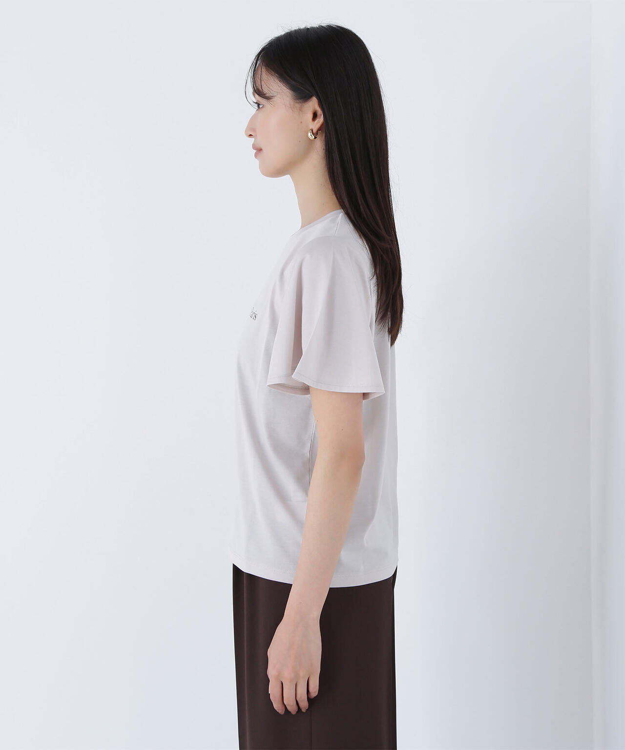 フレアスリーブロゴTシャツ*