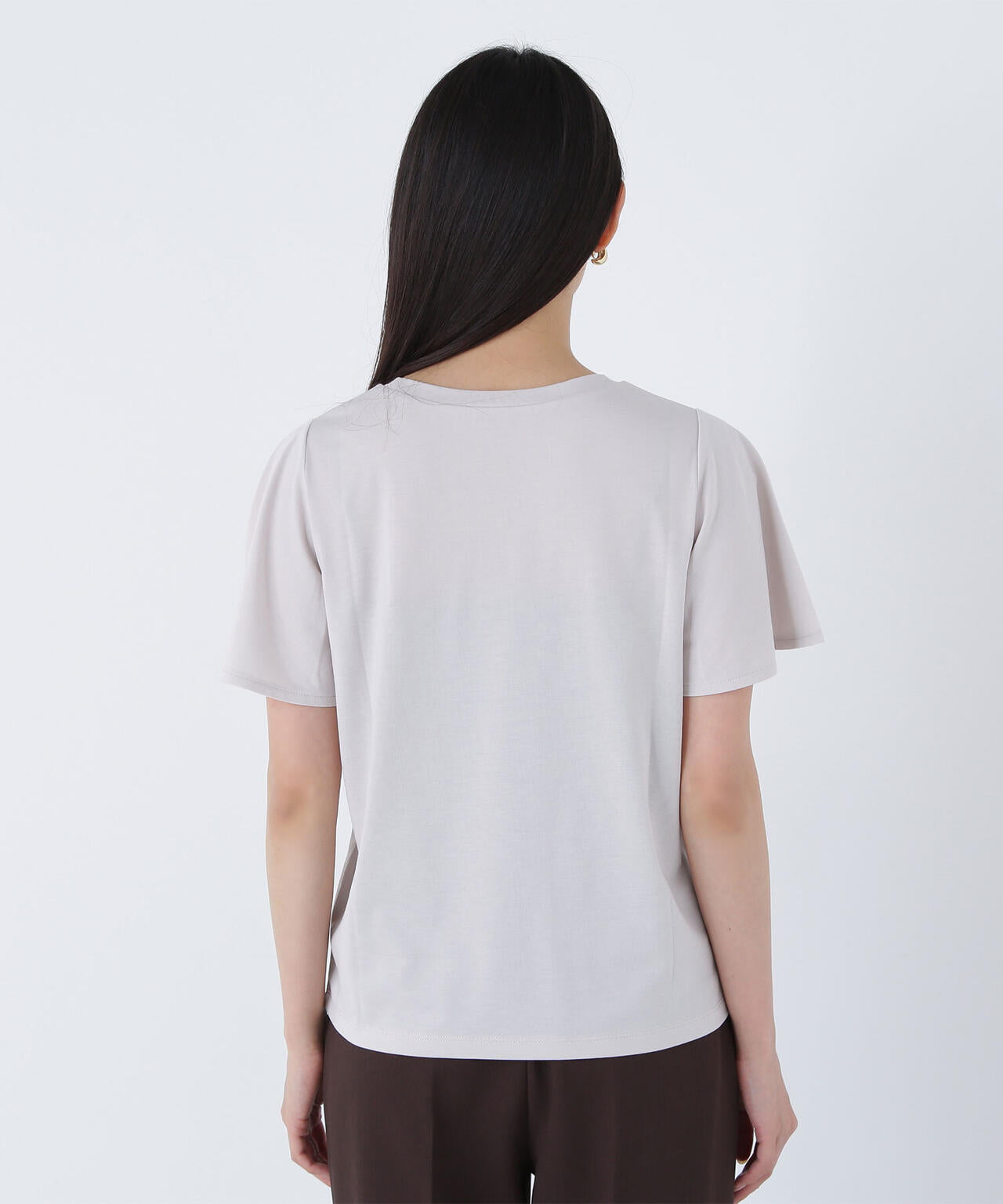 フレアスリーブロゴTシャツ*