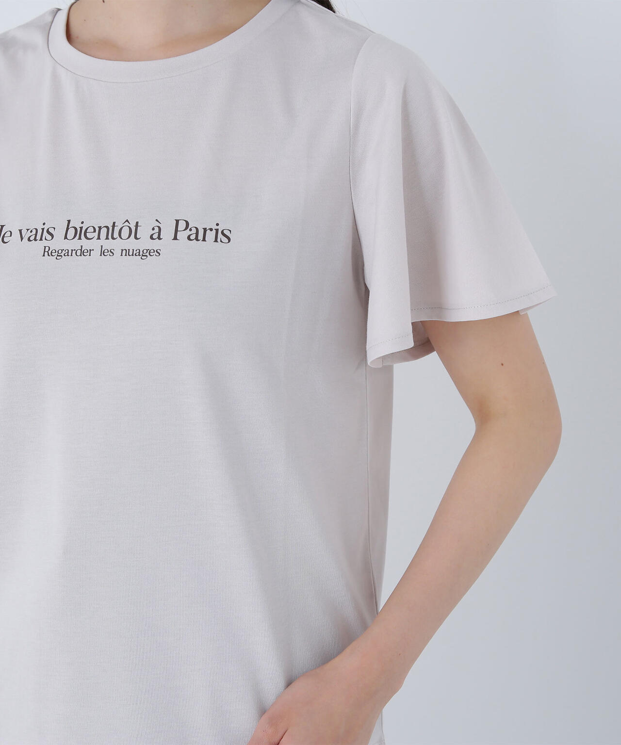 フレアスリーブロゴTシャツ*