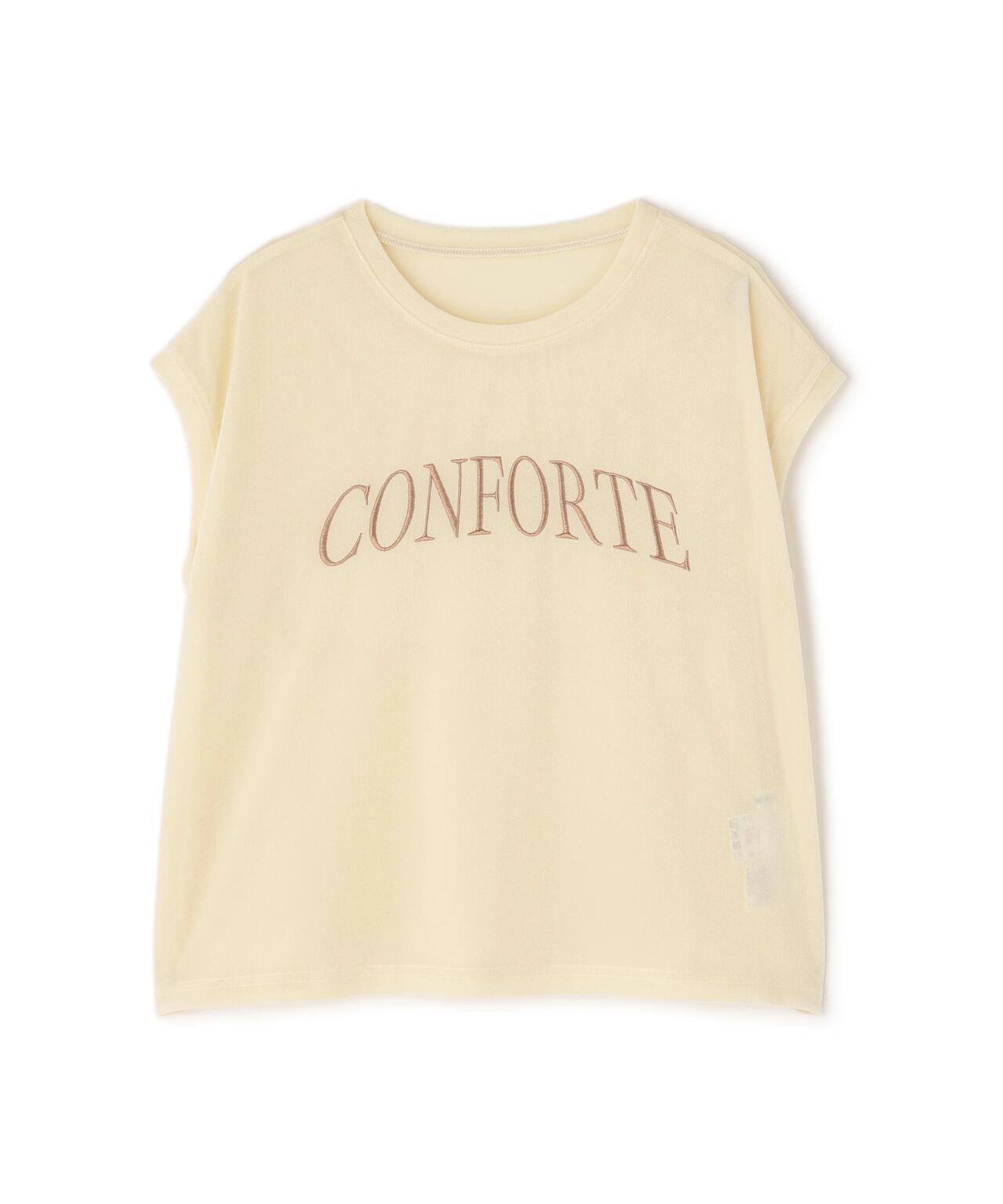 ベロアロゴ刺繍トップス