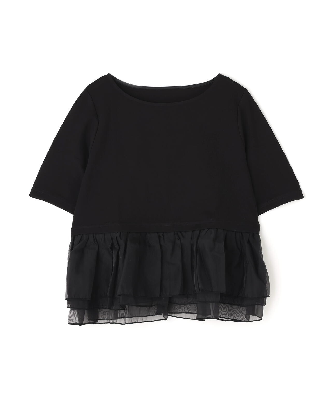 シフォンドッキングペプラムカットソー*