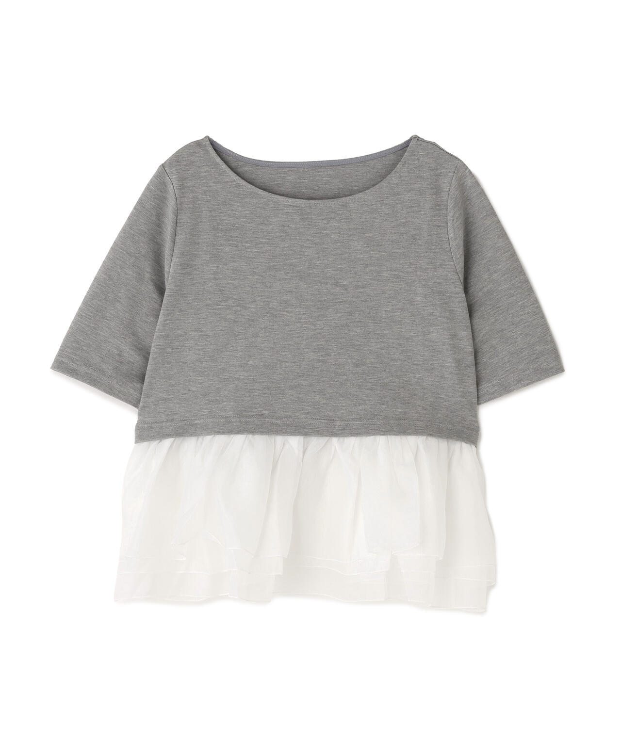 シフォンドッキングペプラムカットソー*
