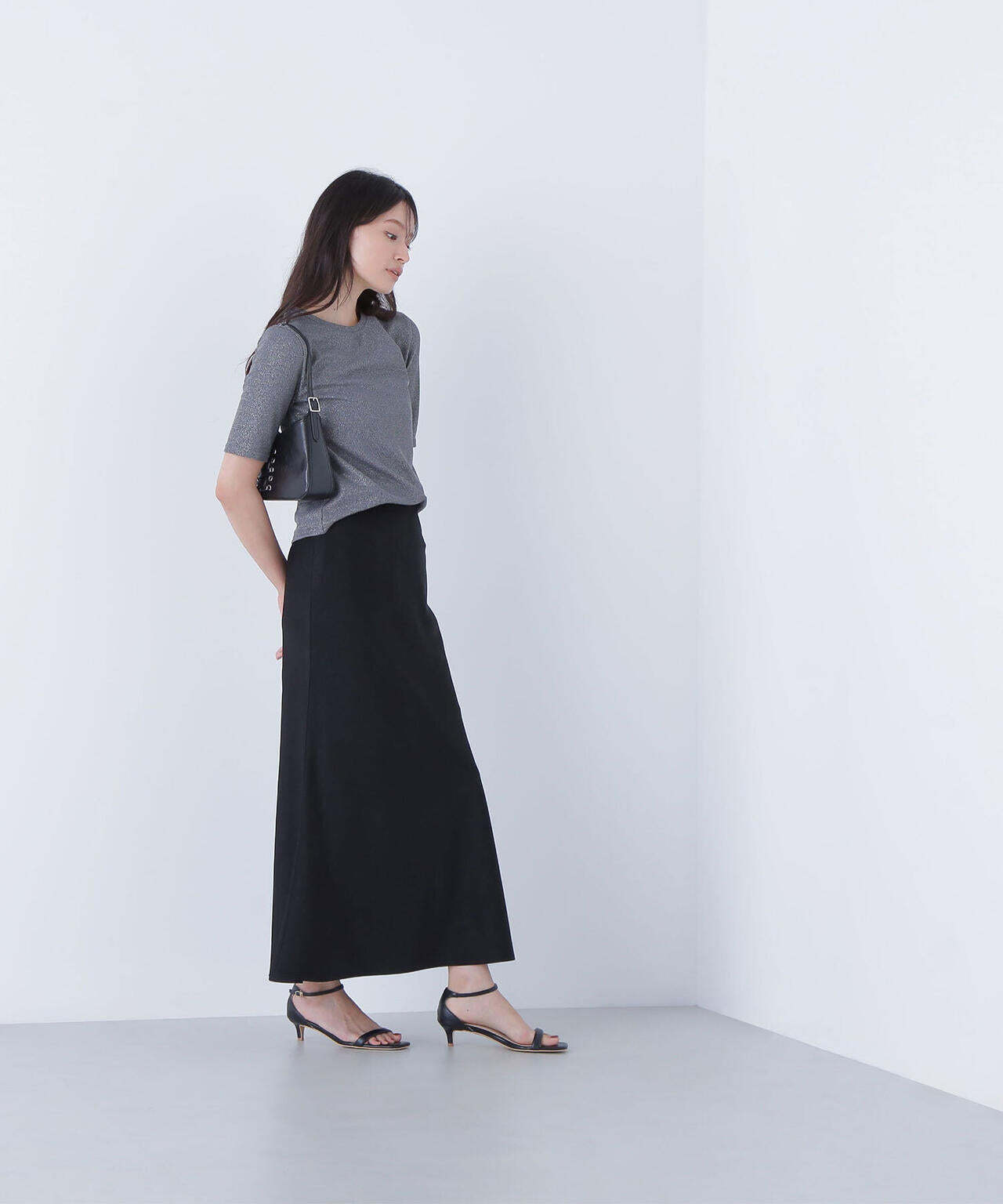 ラメリブカットソー