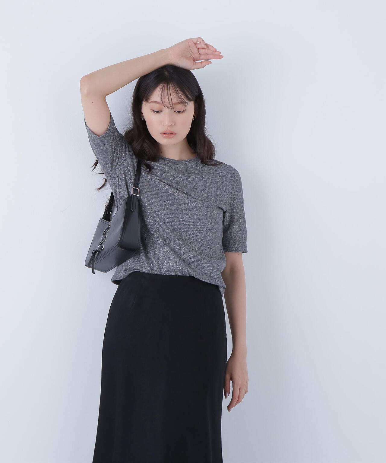 ラメリブカットソー