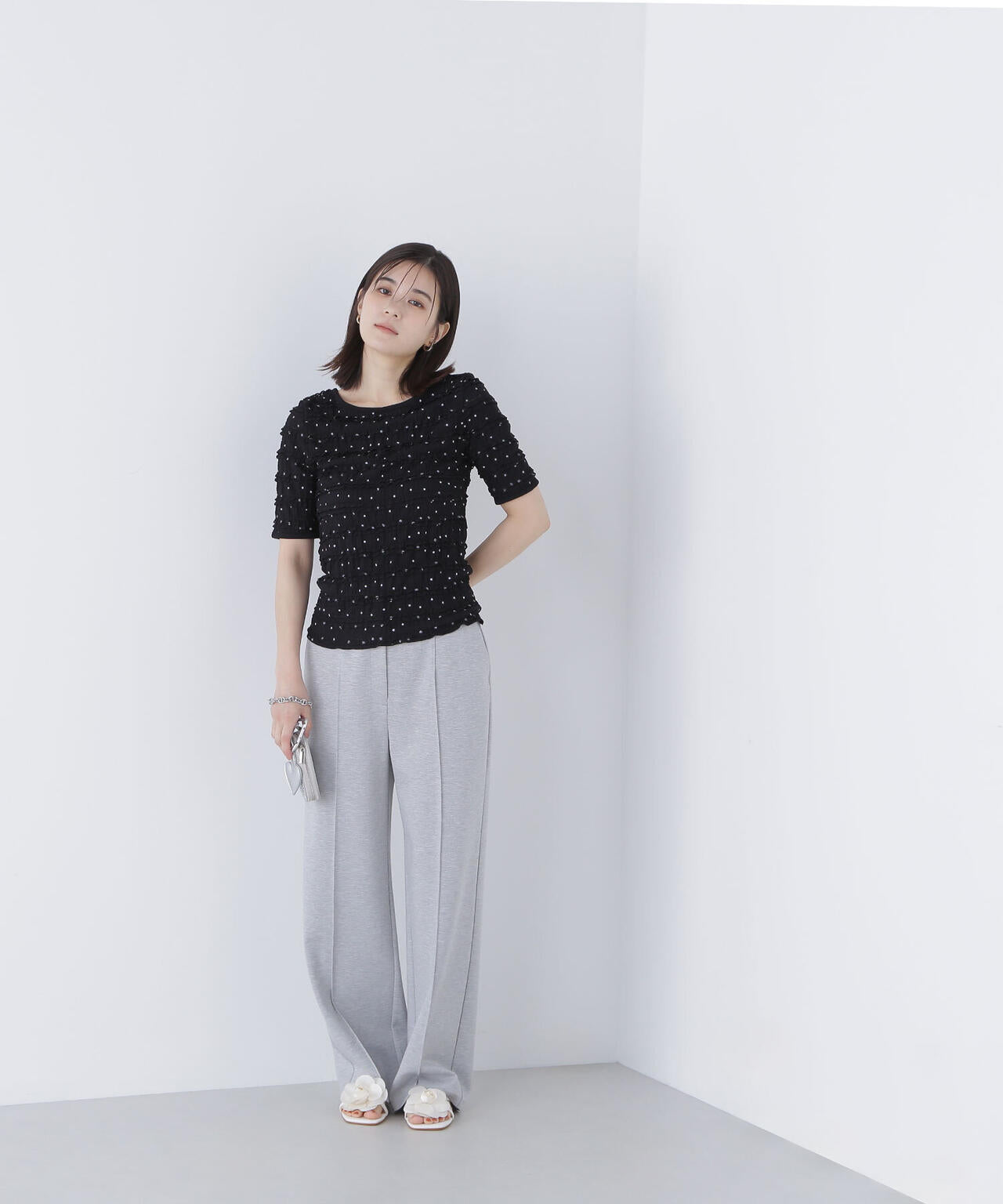 ドットバイカラーカットソー