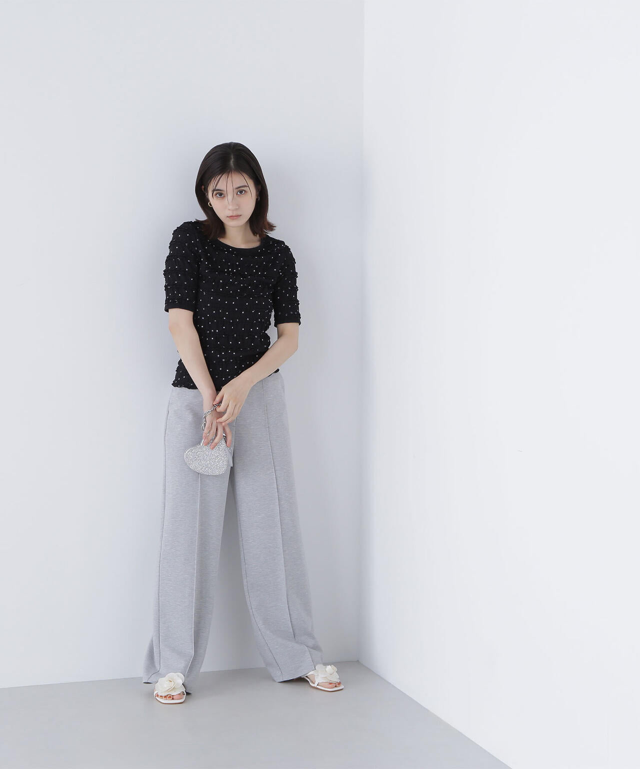 ドットバイカラーカットソー