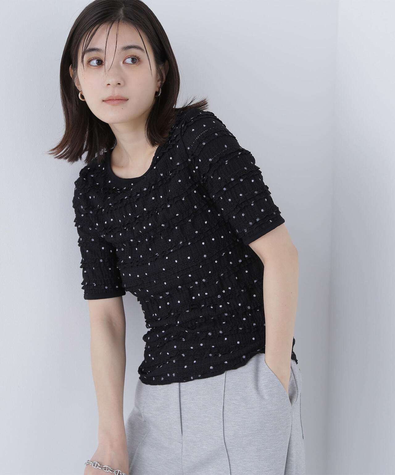 ドットバイカラーカットソー